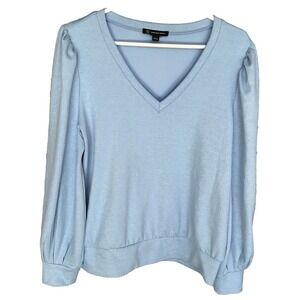 INC International Concepts Sweater Baby Blue SzL V Neck Cuffs NWT MSRP $59.00
